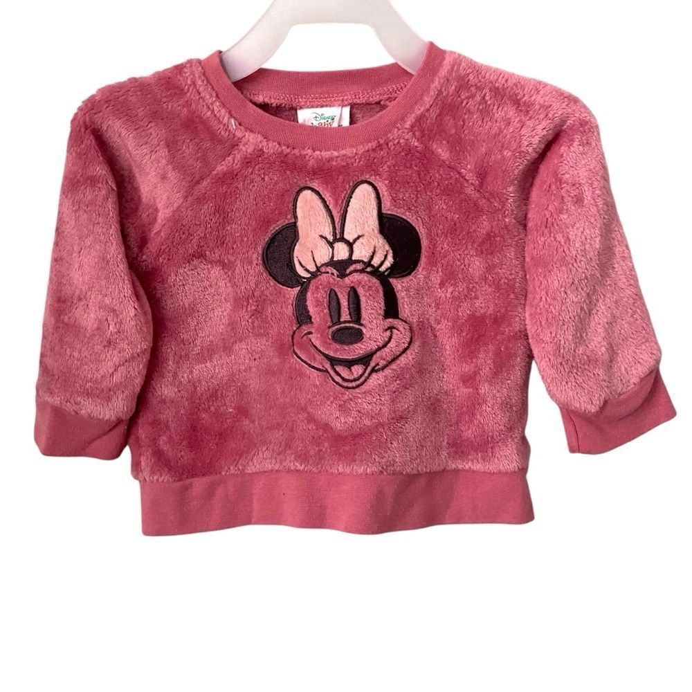 Disney Baby Minnie Mouse Pink Fleece Sweater in Size 9M